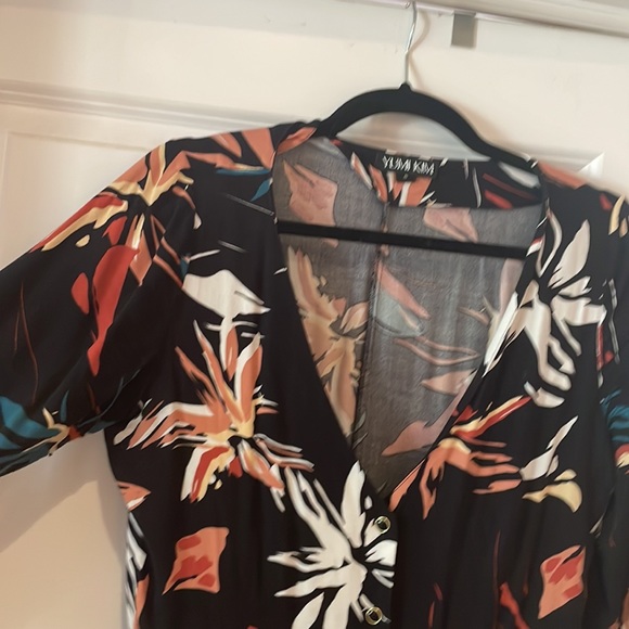 Yumi Kim Fall Print Button Midi Maxi Dress - Picture 4 of 6